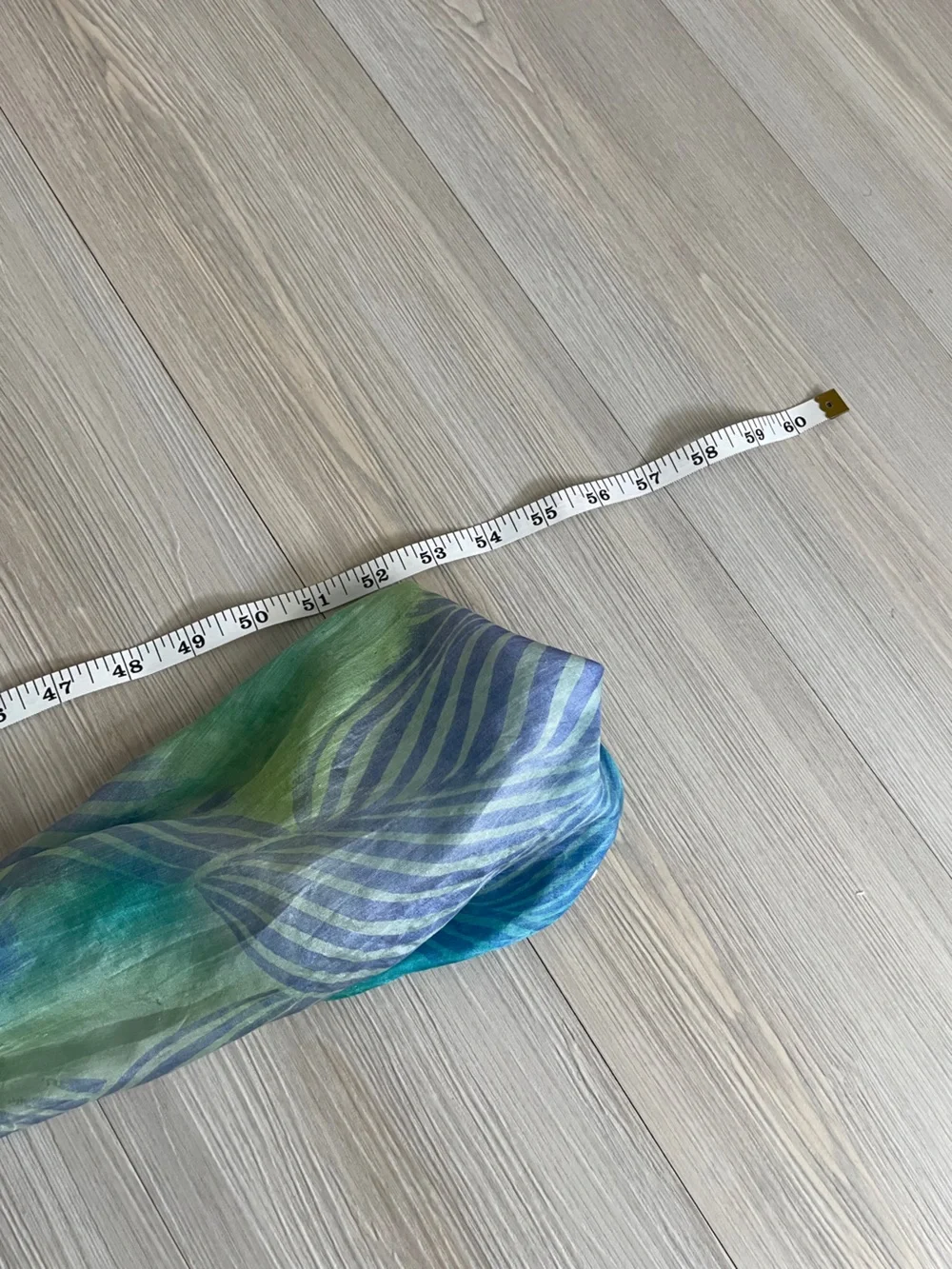 Silk Teal & Lime Striped Lightweight Women's Scarf